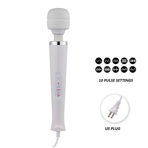 YEVIOR Cordless Personal Wand Electric Massager with 10 Powerful Pulse  Settings, Rechargeable Handheld Back Massager Wand Massage for Deep Muscles  Pain Relief (White)